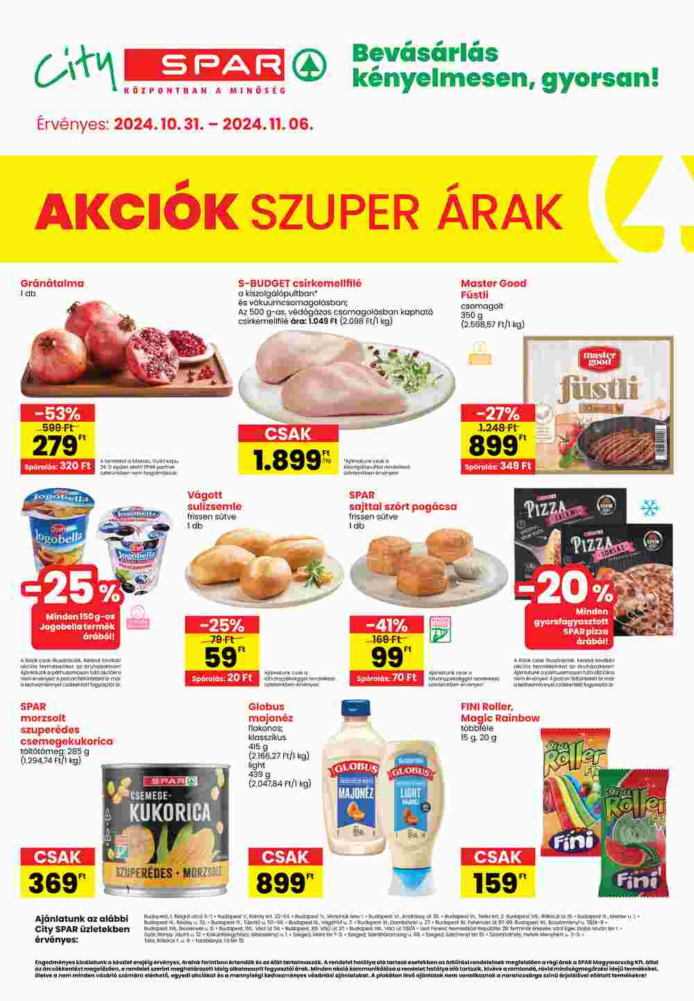 Spar akciós újság 2024.10.31-től - 1. oldal.