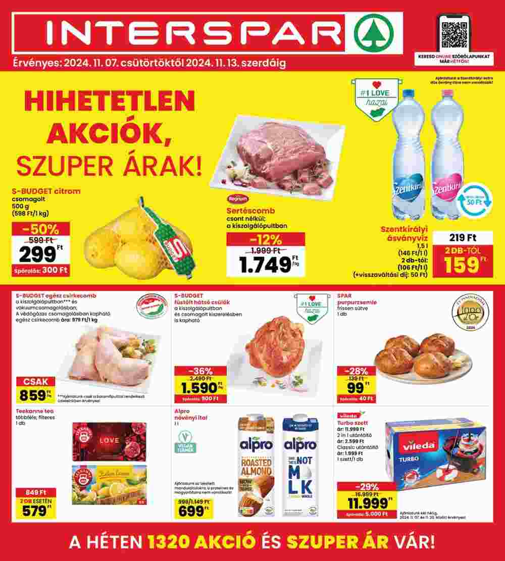 Interspar akciós újság 2024.11.07-től - 1. oldal.