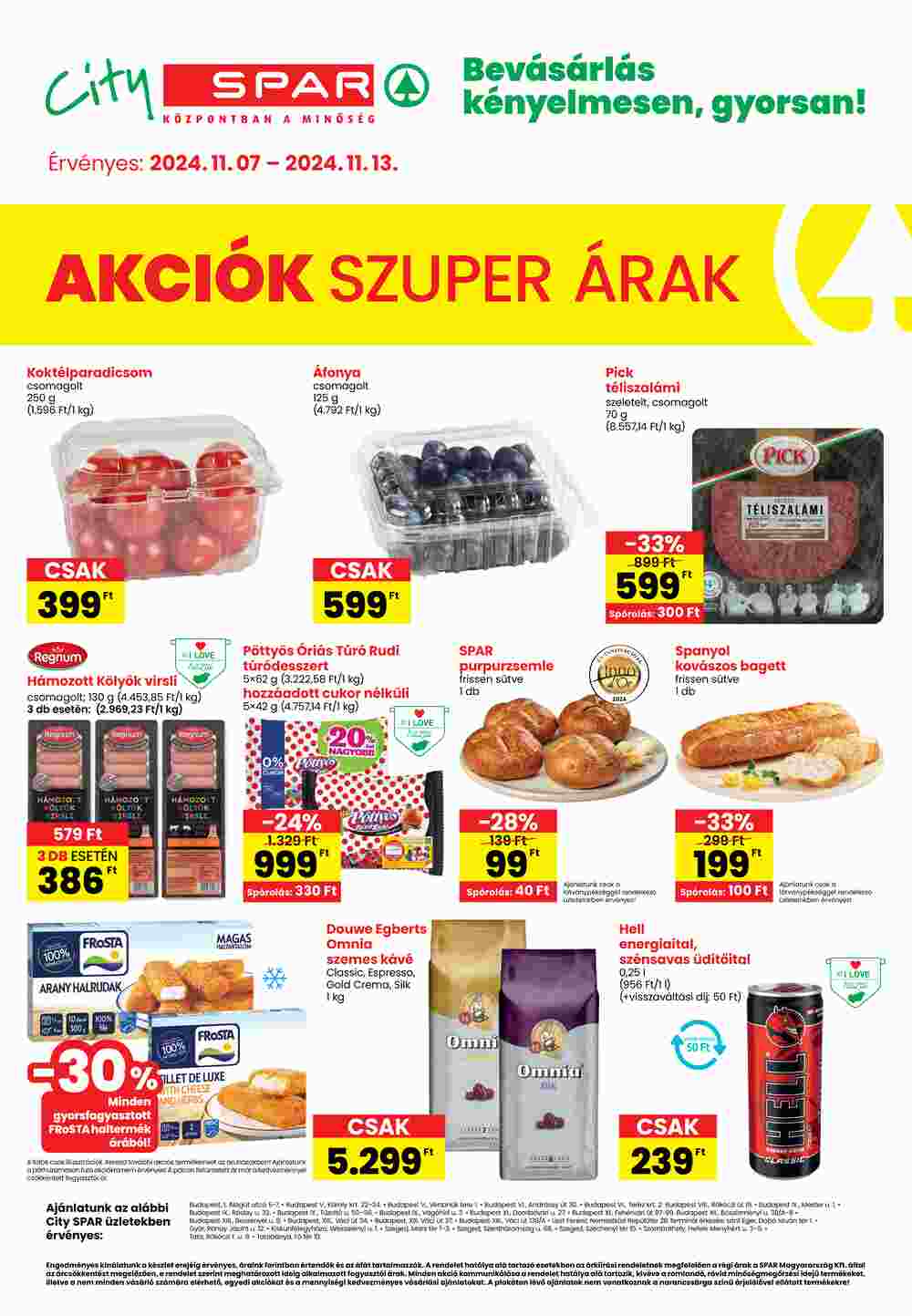 Spar akciós újság 2024.11.07-től - 1. oldal.