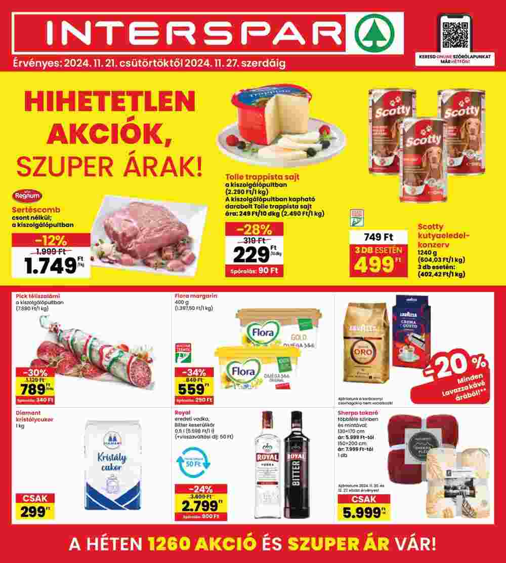 Interspar akciós újság 2024.11.21-től - 1. oldal.