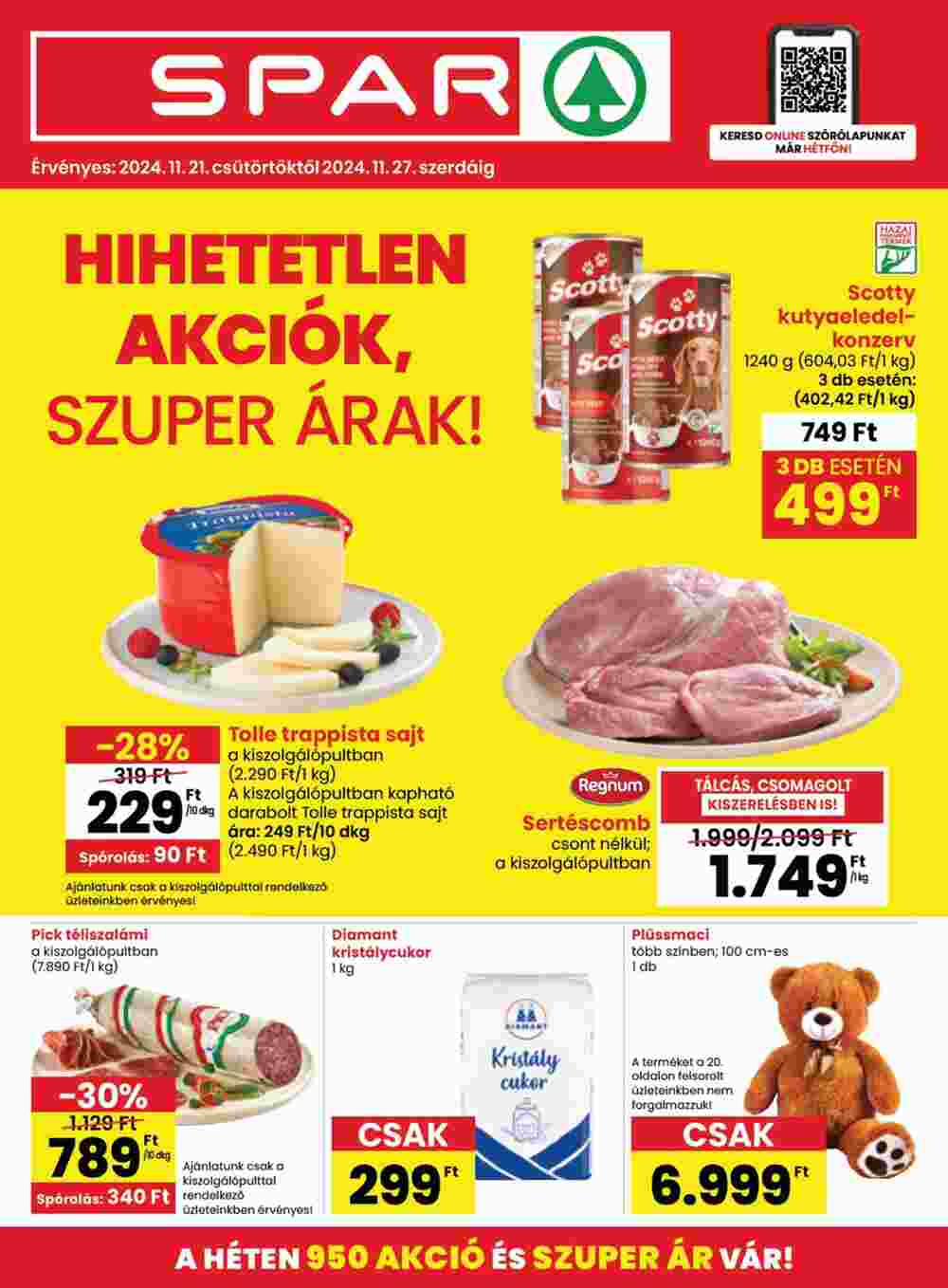 Spar akciós újság 2024.11.21-től - 1. oldal.