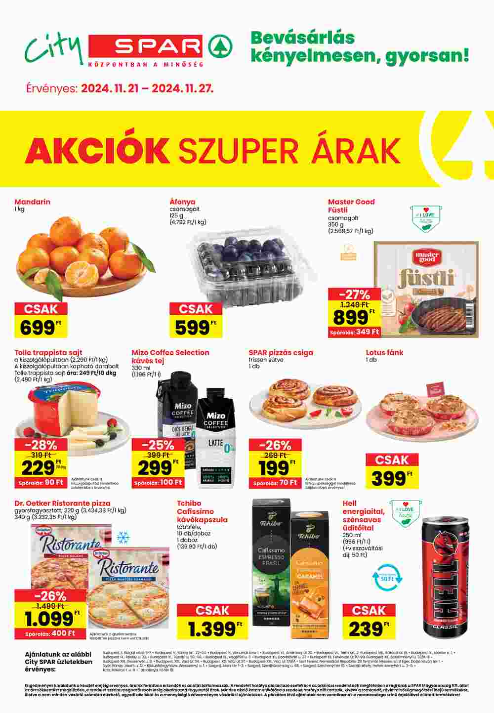 Spar akciós újság 2024.11.21-től - 1. oldal.