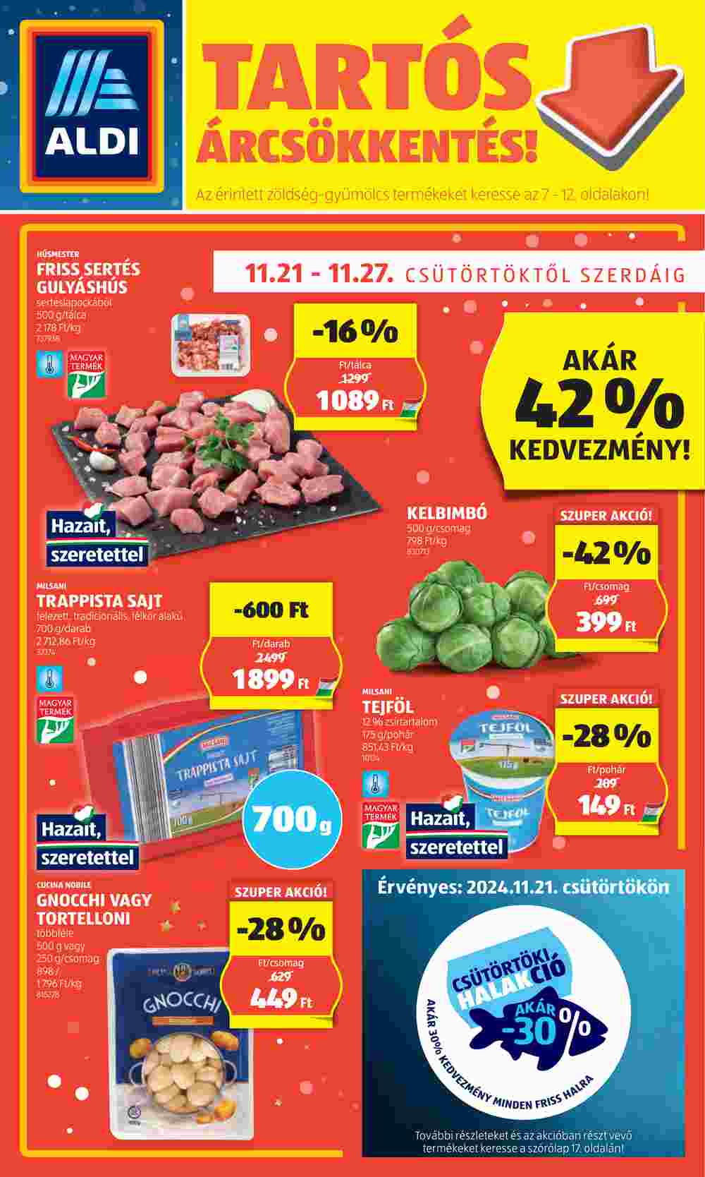 Aldi akciós újság 2024.11.21-től - 1. oldal.