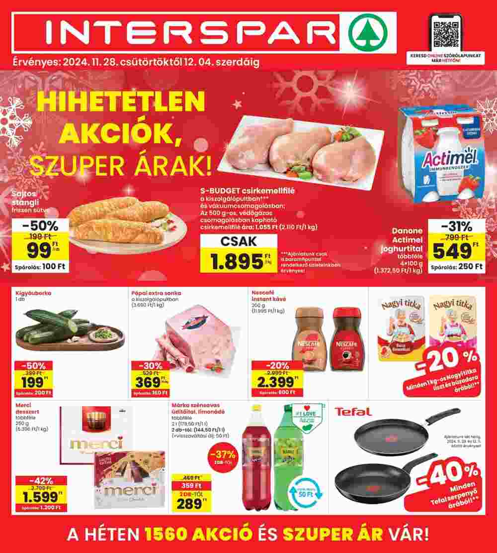 Interspar akciós újság 2024.11.28-tól - 1. oldal.