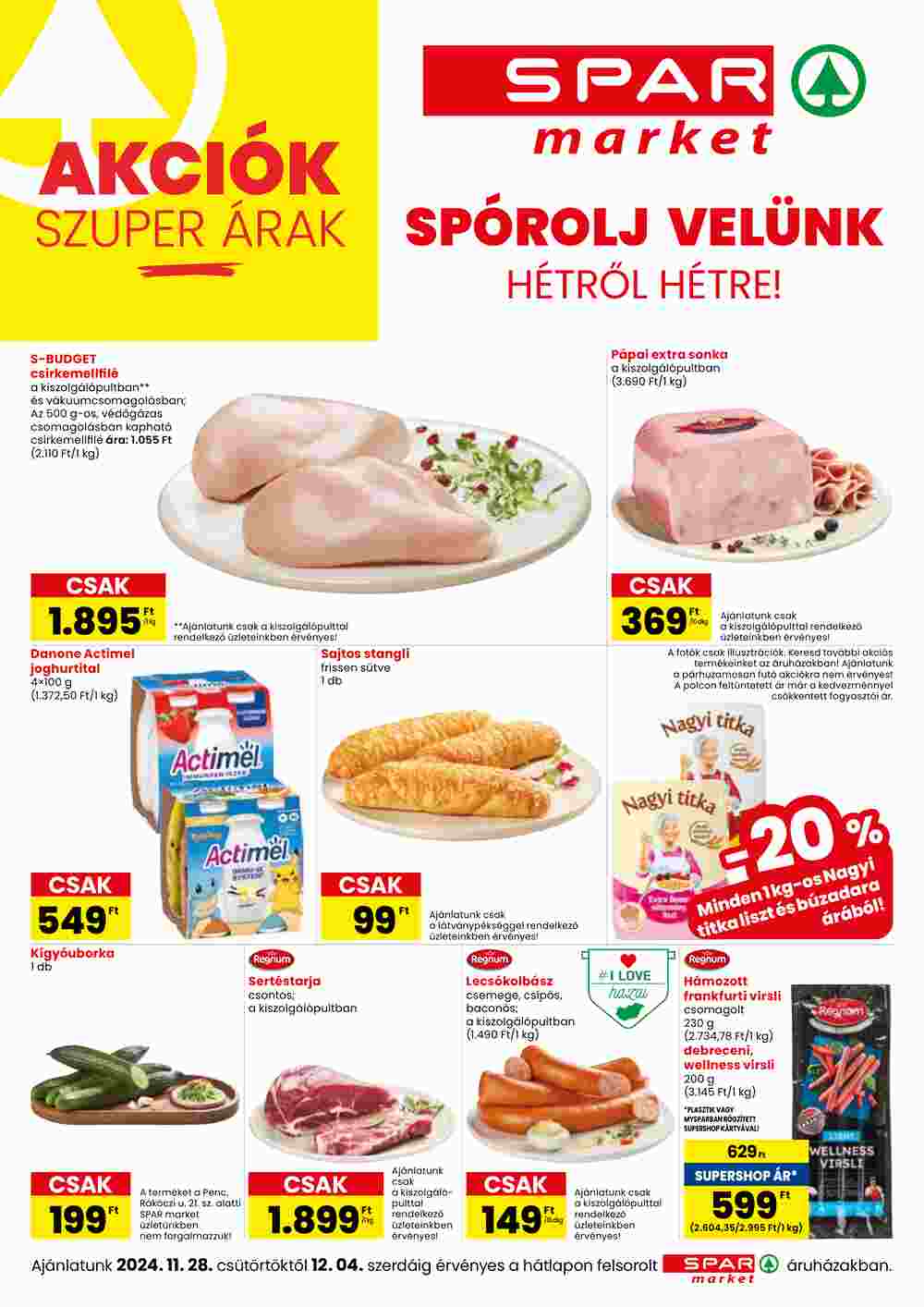 Spar Market akciós újság 2024.11.28-tól - 1. oldal.