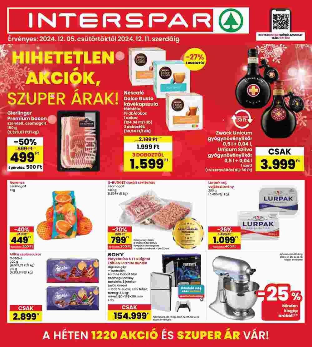 Interspar akciós újság 2024.12.05-től - 1. oldal.