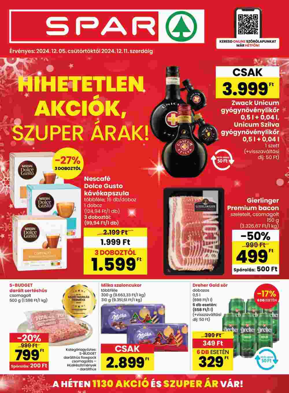 Spar akciós újság 2024.12.05-től - 1. oldal.