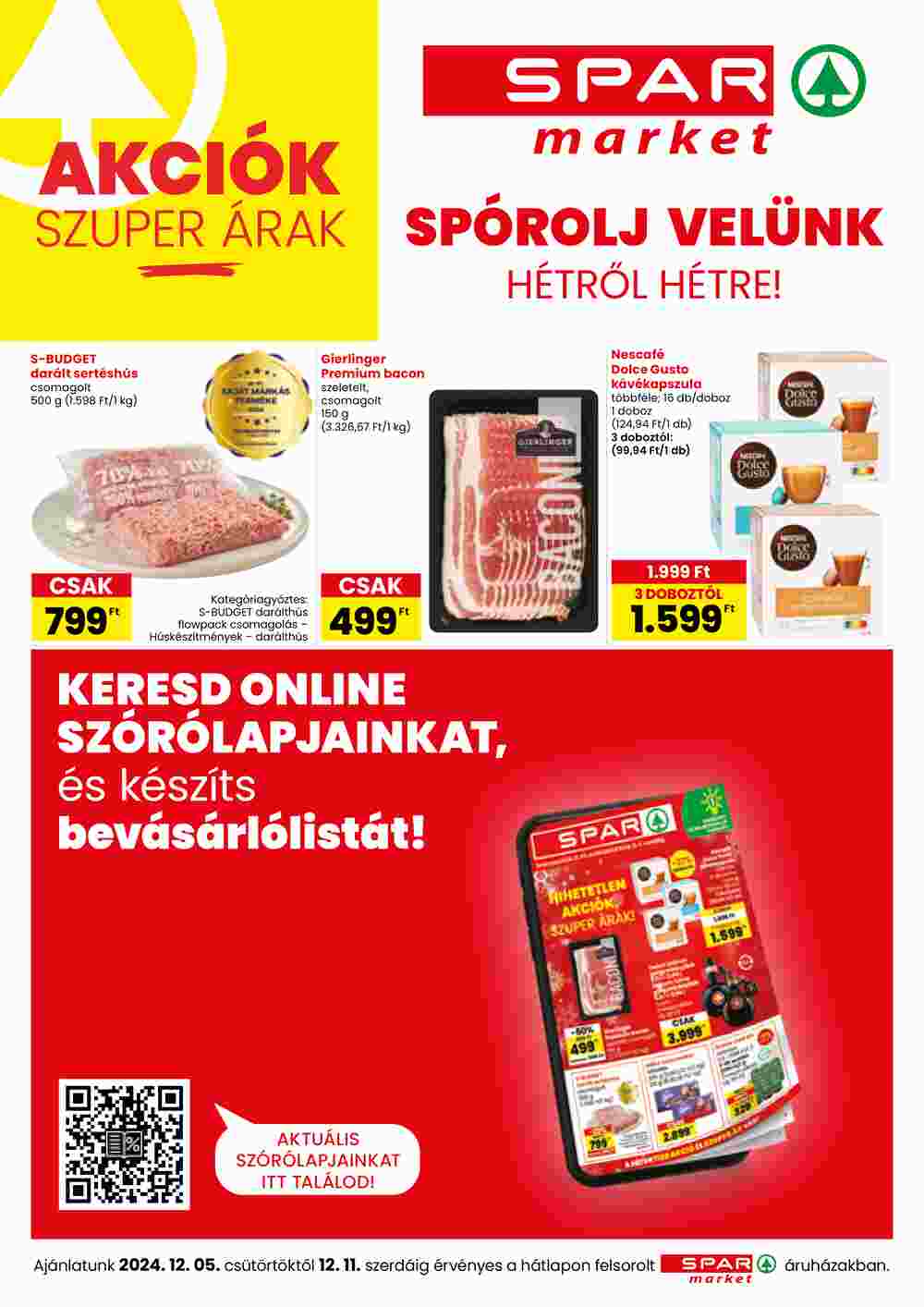 Spar Market akciós újság 2024.12.05-től - 1. oldal.