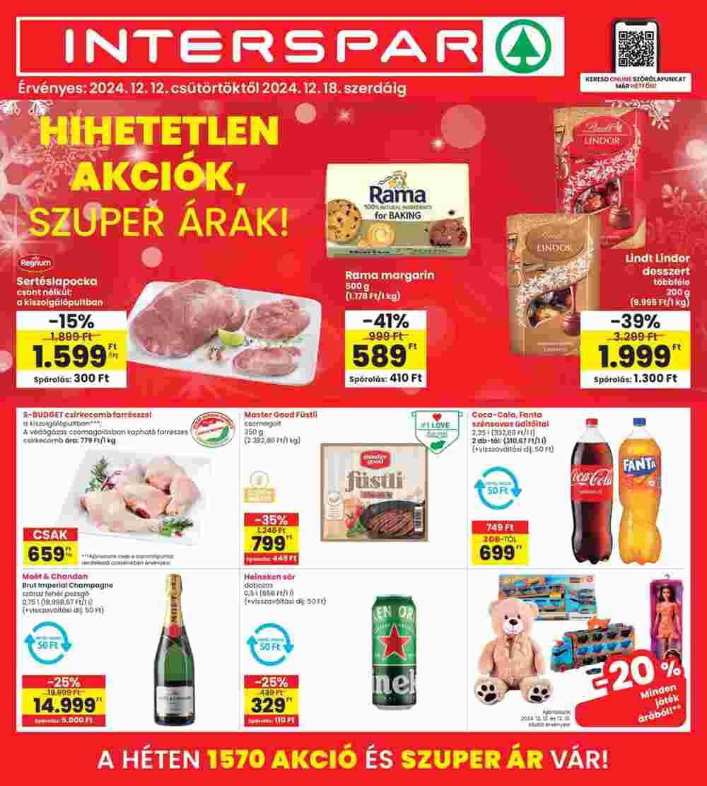 Interspar akciós újság 2024.12.12-től - 1. oldal.