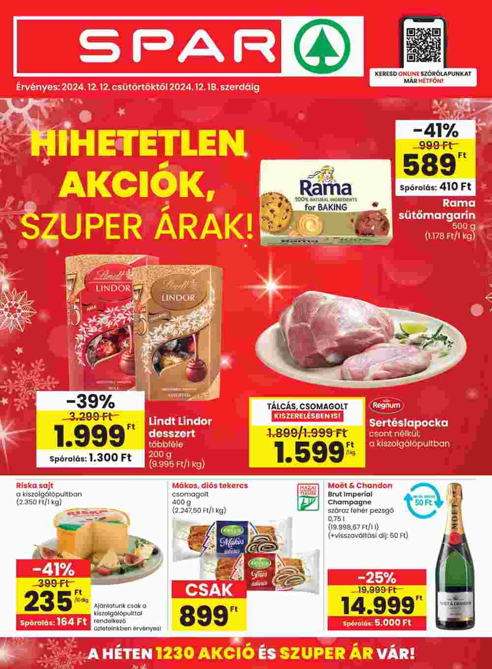 Spar akciós újság 2024.12.12-től - 1. oldal.