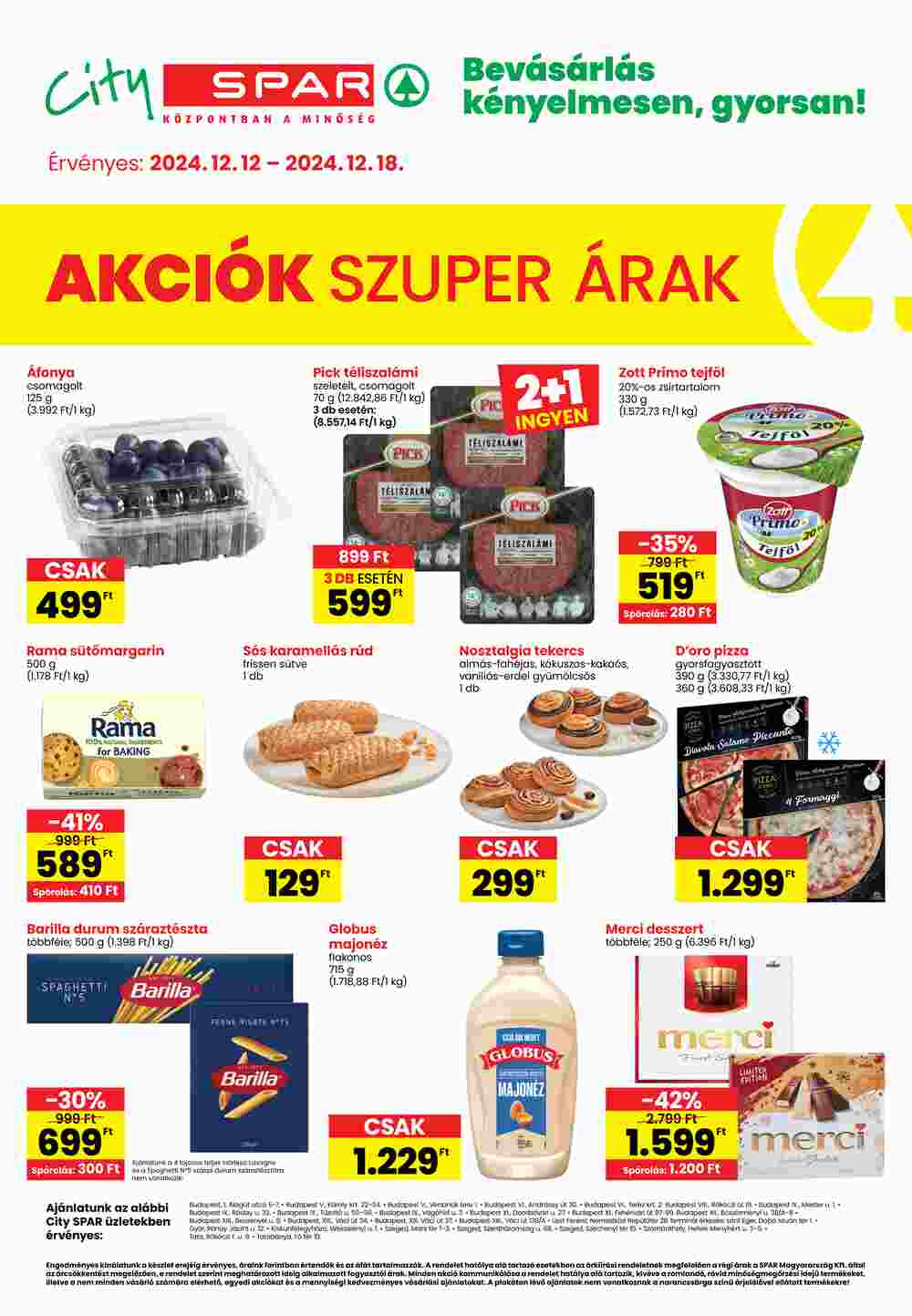 Spar akciós újság 2024.12.12-től - 1. oldal.