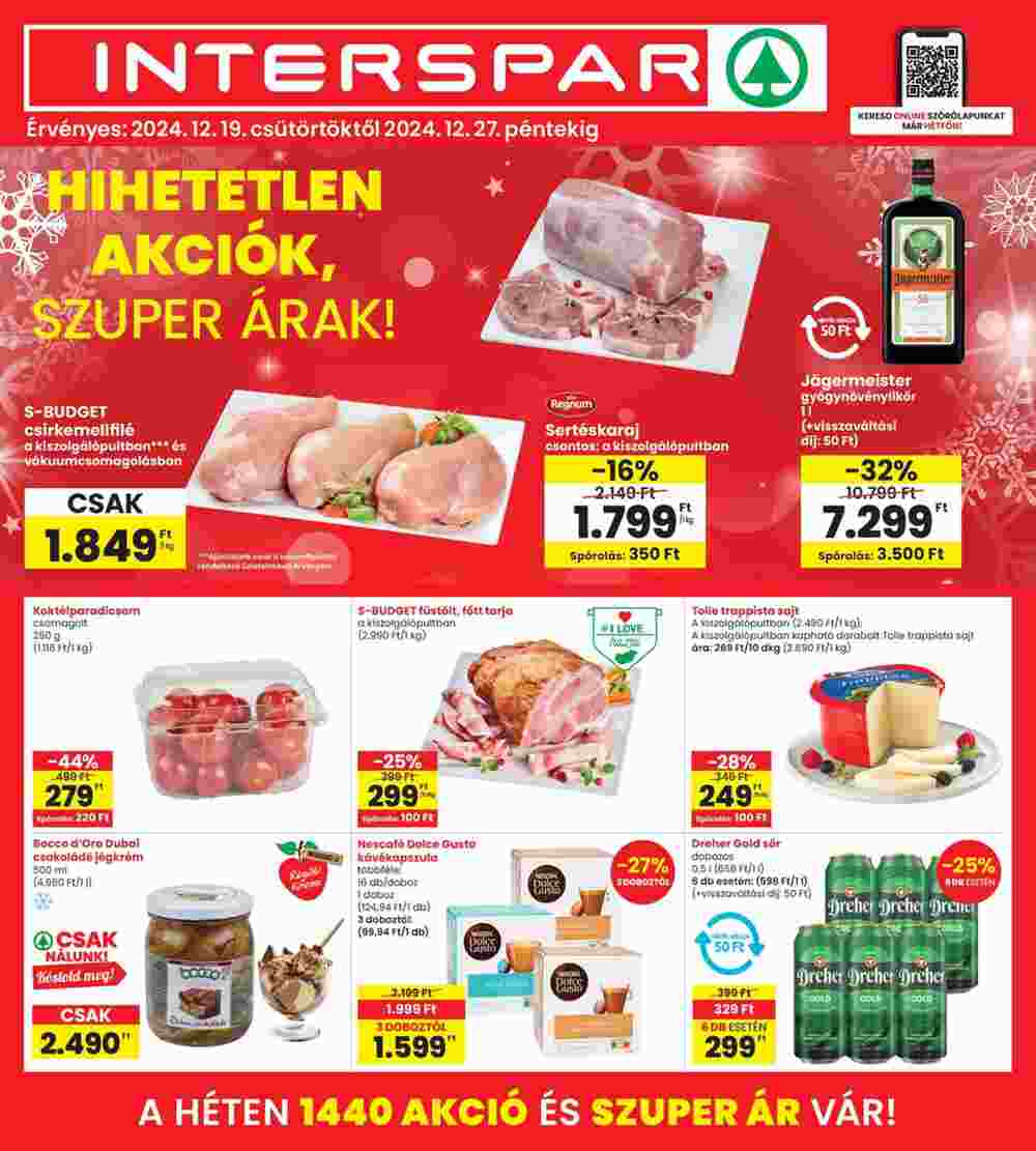 Interspar akciós újság 2024.12.19-től - 1. oldal.