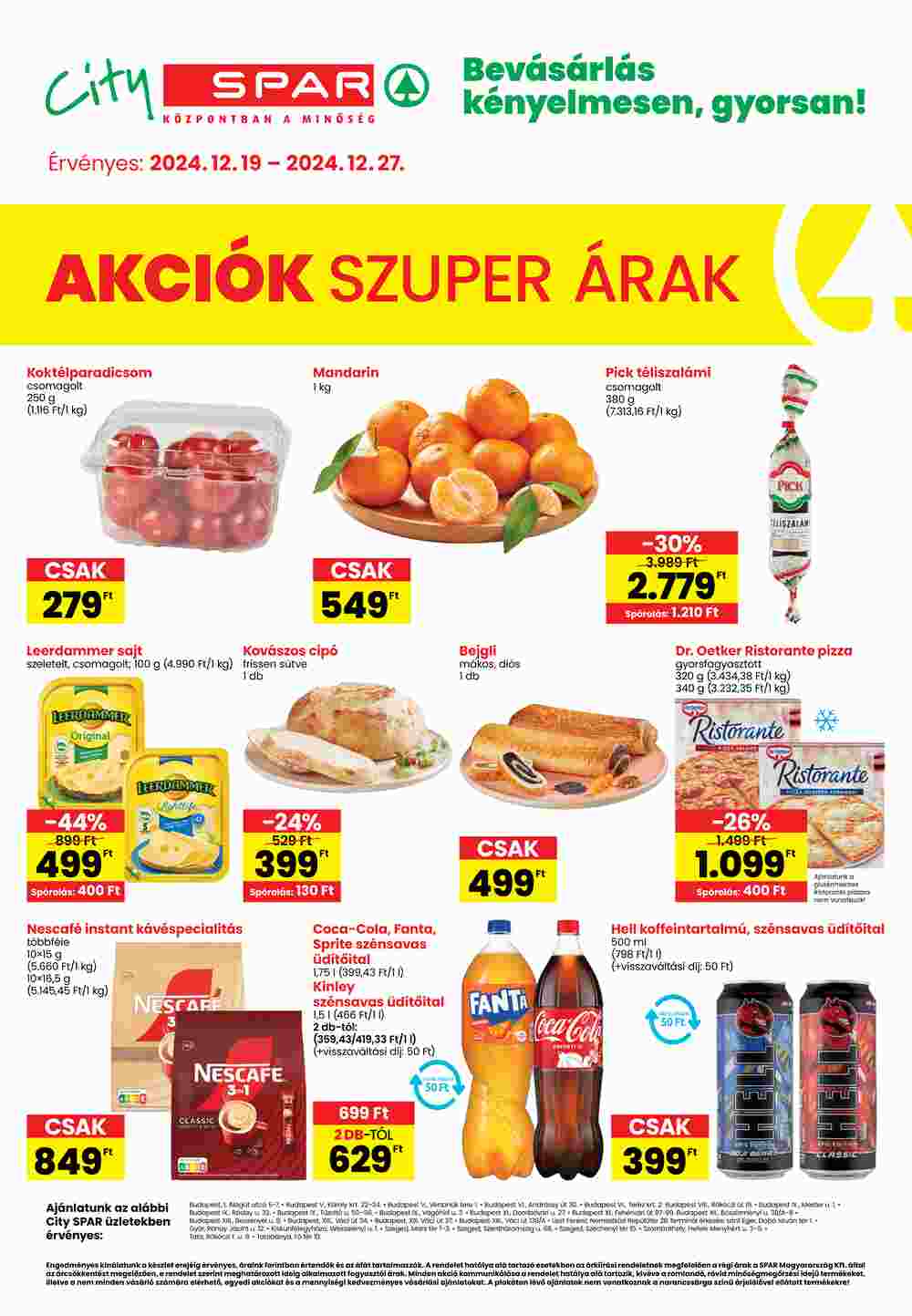 Spar akciós újság 2024.12.19-től - 1. oldal.