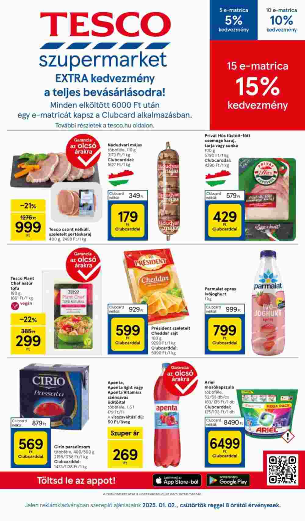 Tesco akciós újság 2025.01.02-től - 1. oldal.