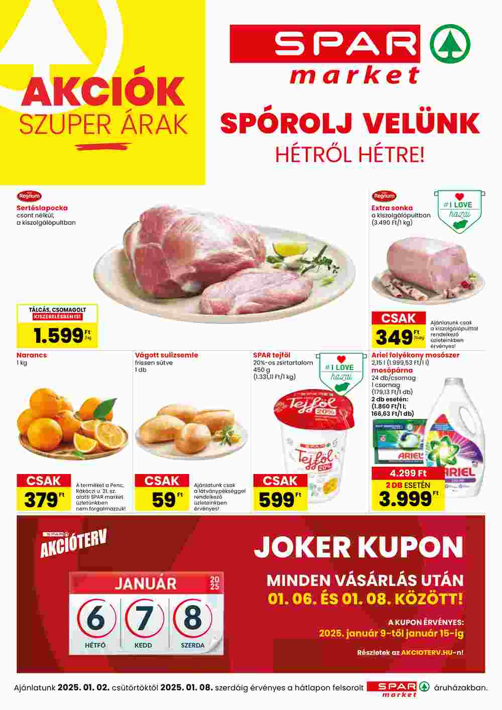 Spar Market akciós újság 2025.01.02-től - 1. oldal.