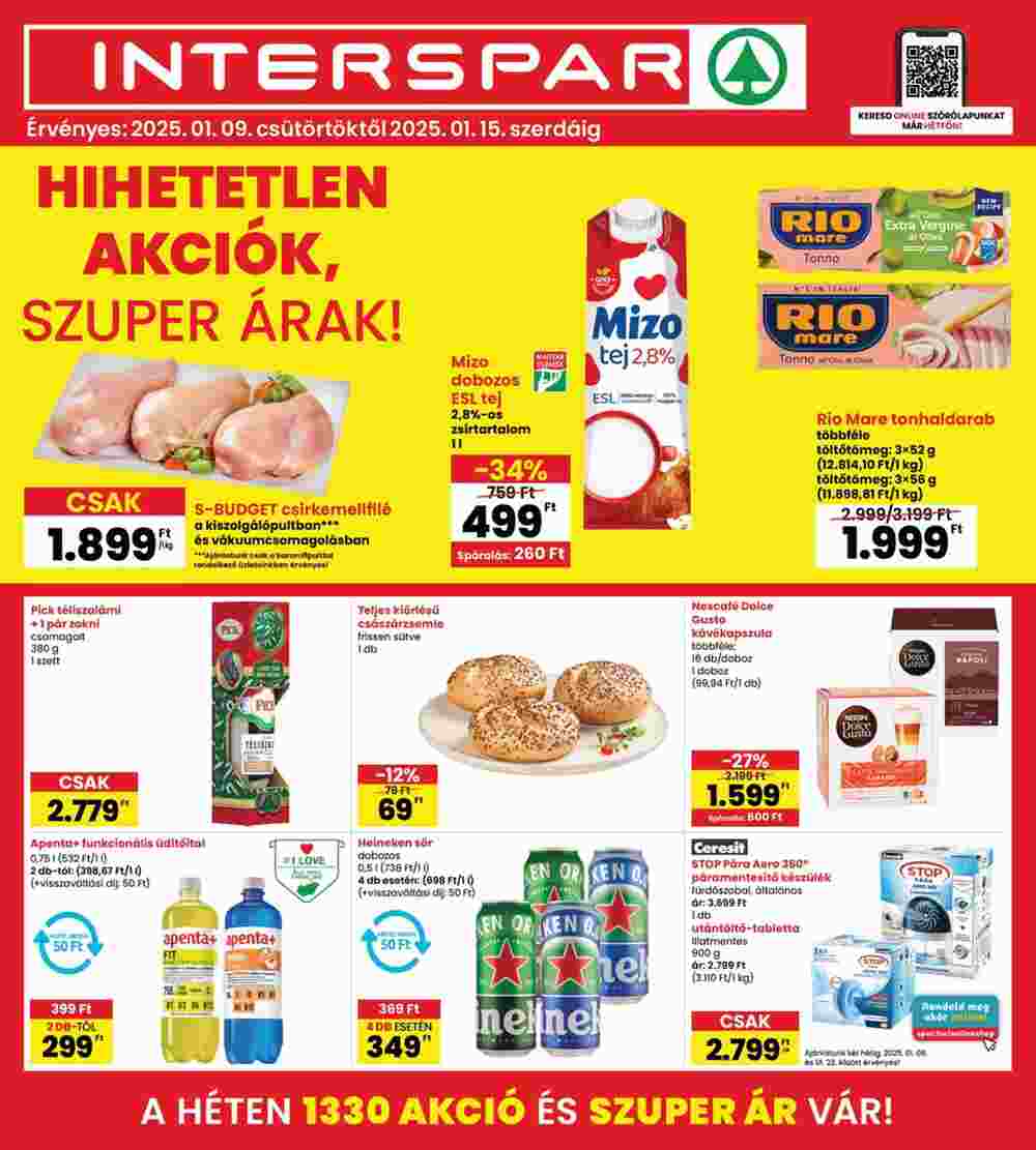 Interspar akciós újság 2025.01.09-től - 1. oldal.