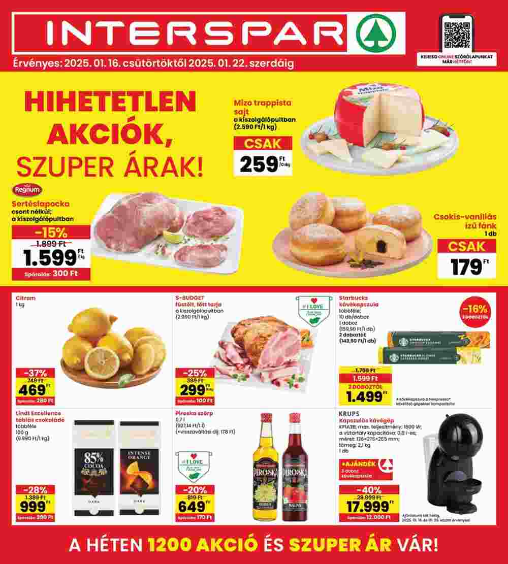 Interspar akciós újság 2025.01.16-tól - 1. oldal.