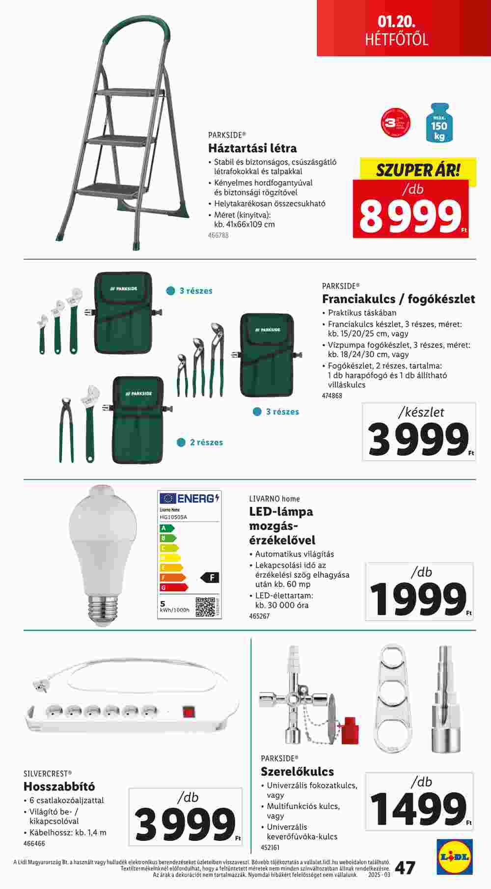 Lidl akciós újság 2025.01.16-tól - 47. oldal.