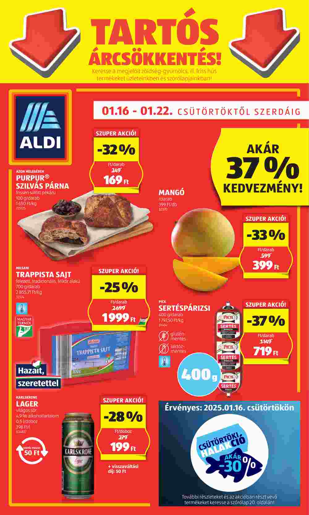 Aldi akciós újság 2025.01.16-tól - 1. oldal.