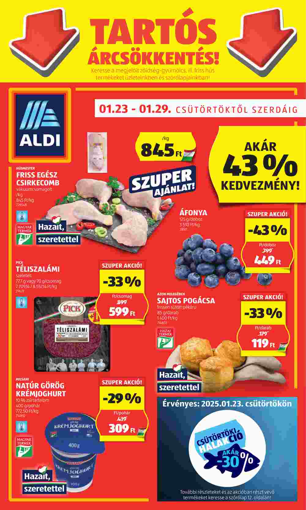 Aldi akciós újság 2025.01.23-tól - 1. oldal.