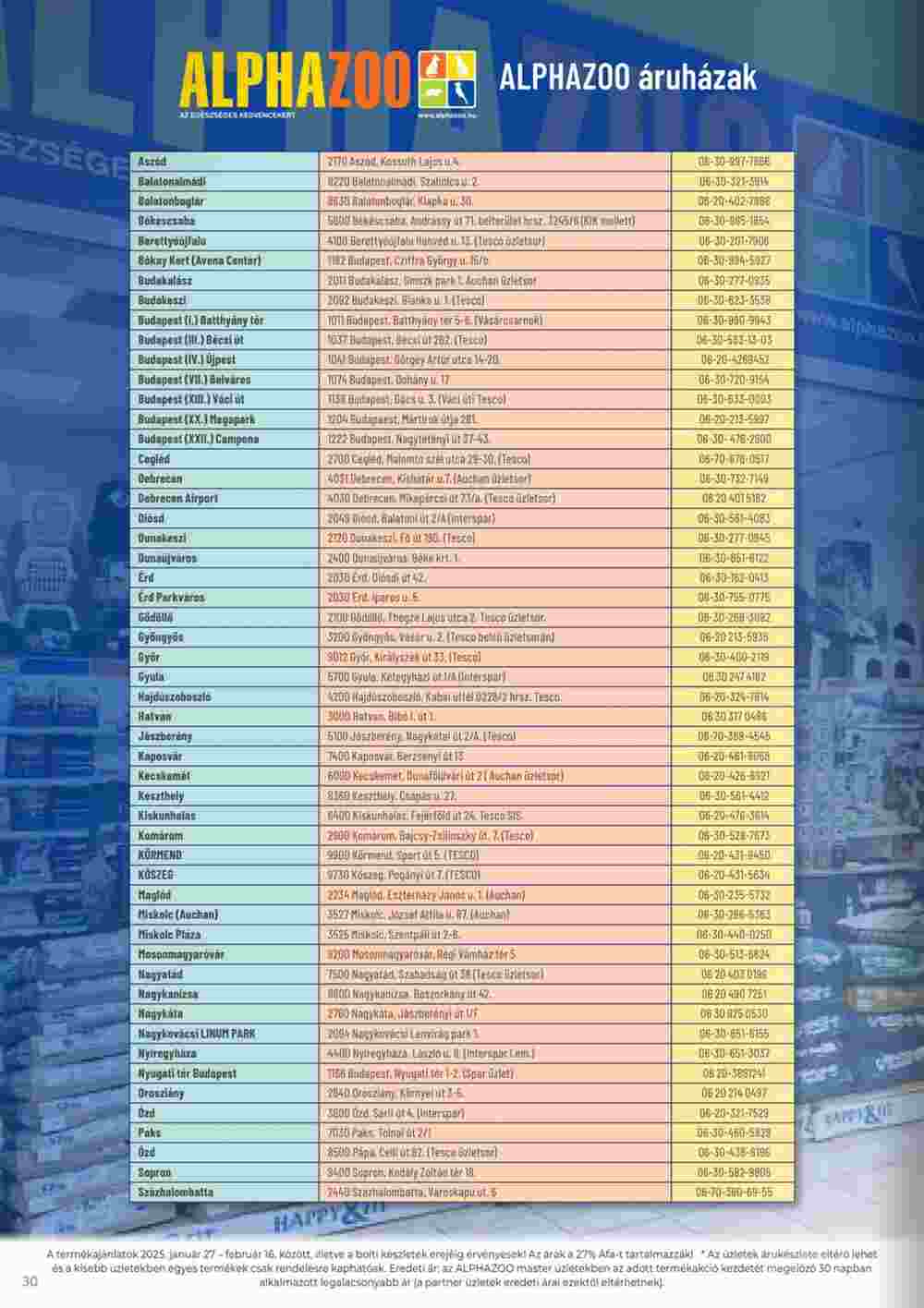 AlphaZoo akciós újság 2025.01.27-től - 30. oldal.