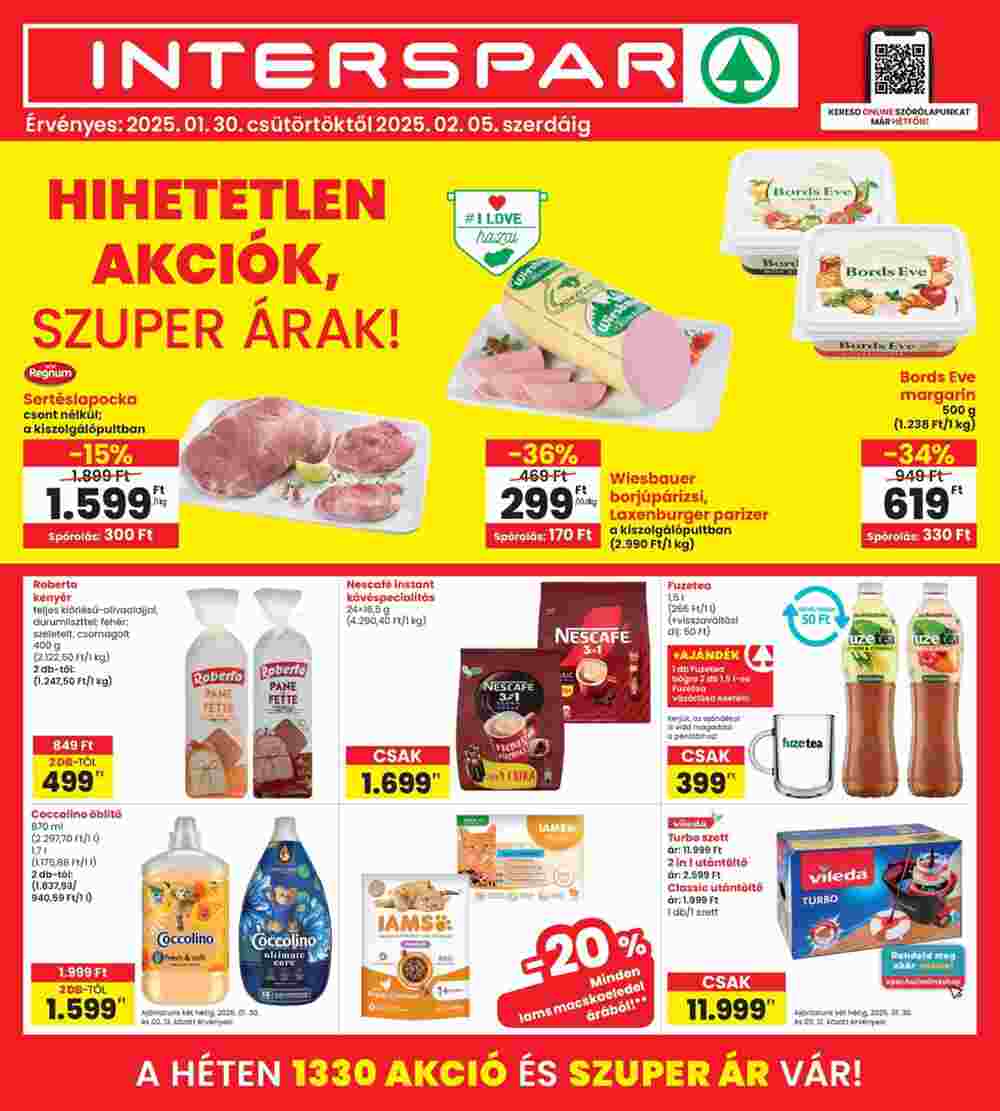 Interspar akciós újság 2025.01.30-tól - 1. oldal.