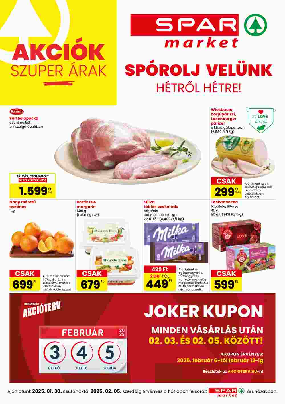 Spar Market akciós újság 2025.01.30-tól - 1. oldal.