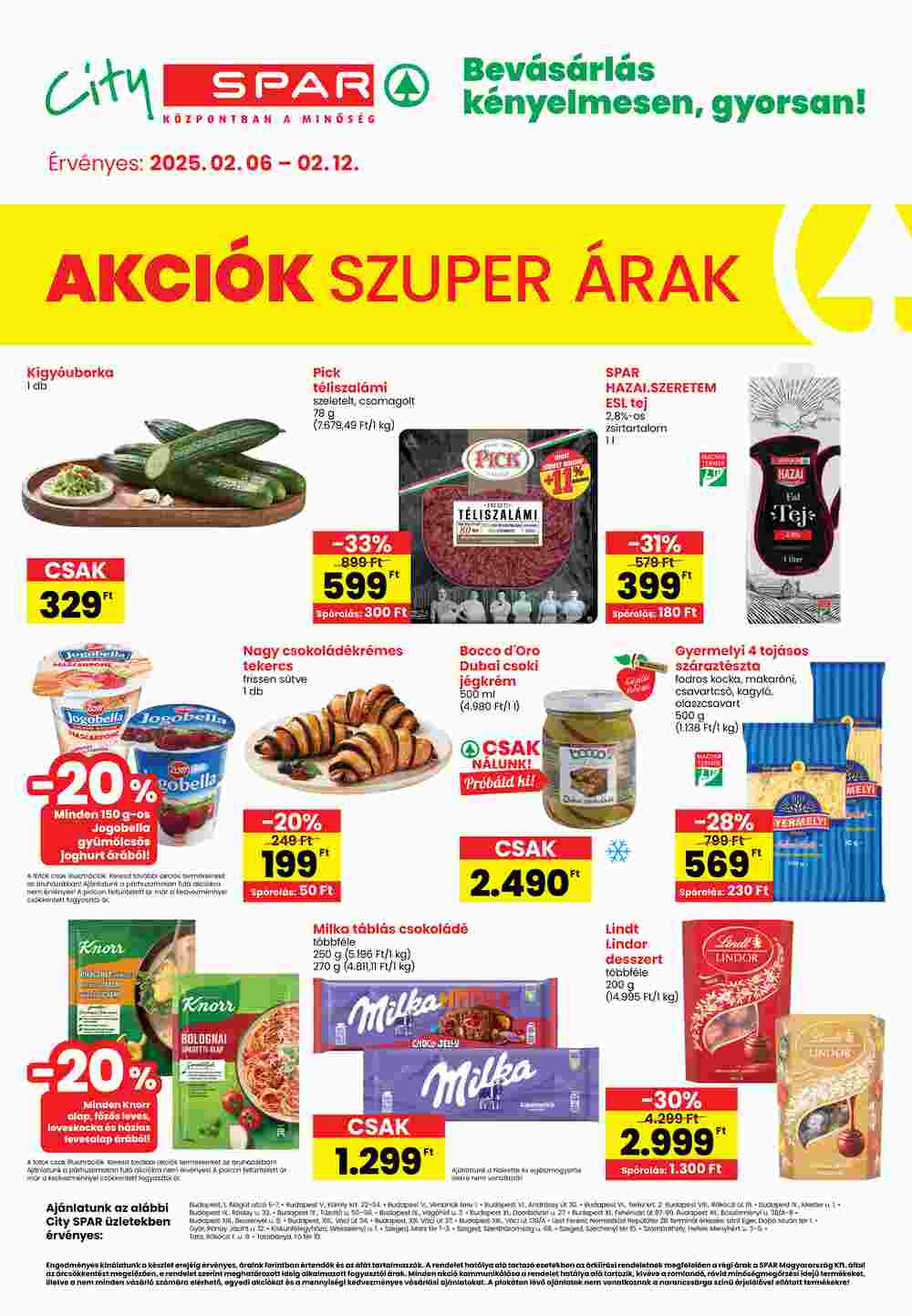 Spar akciós újság 2025.02.06-tól - 1. oldal.