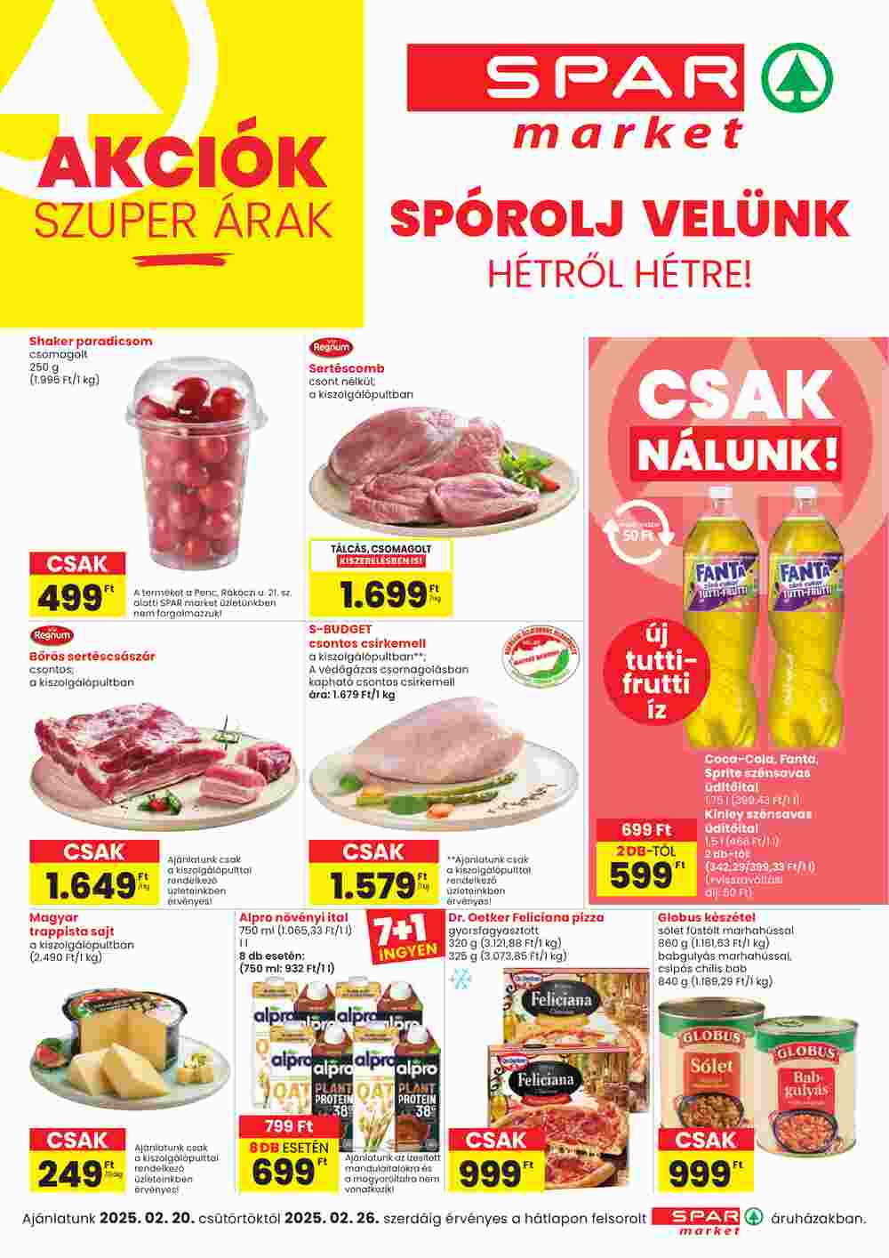 Spar Market akciós újság 2025.02.20-tól - 1. oldal.