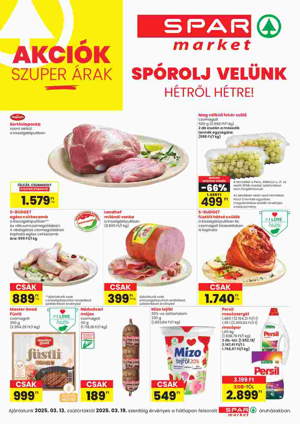 Spar Market akciós újság 2025.03.13-tól - 1. oldal.