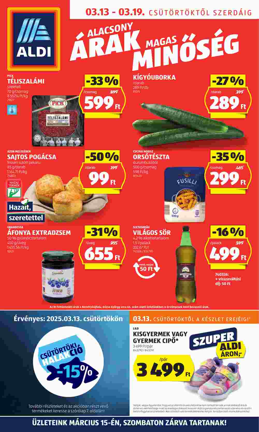 Aldi akciós újság 2025.03.13-tól - 1. oldal.