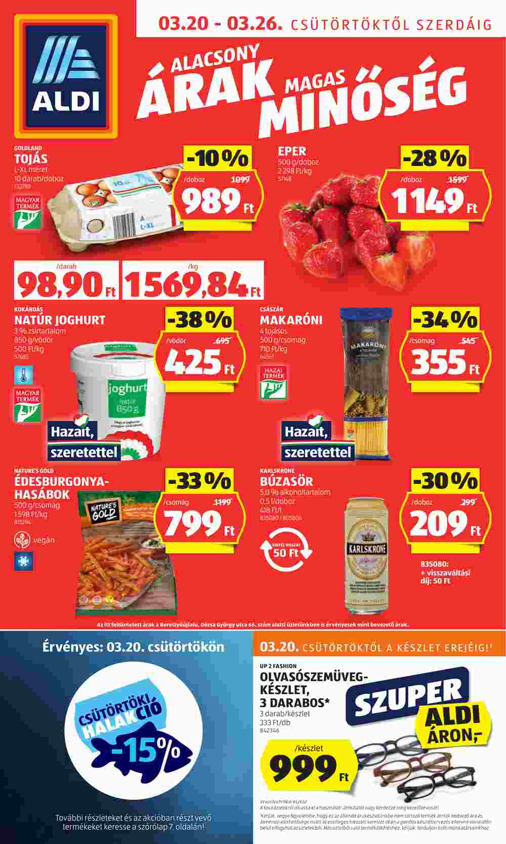 Aldi akciós újság 2025.03.20-tól - 1. oldal.