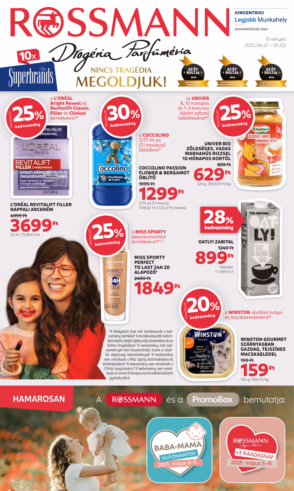 Rossmann akciós újság 2025.04.21-től - 1. oldal.