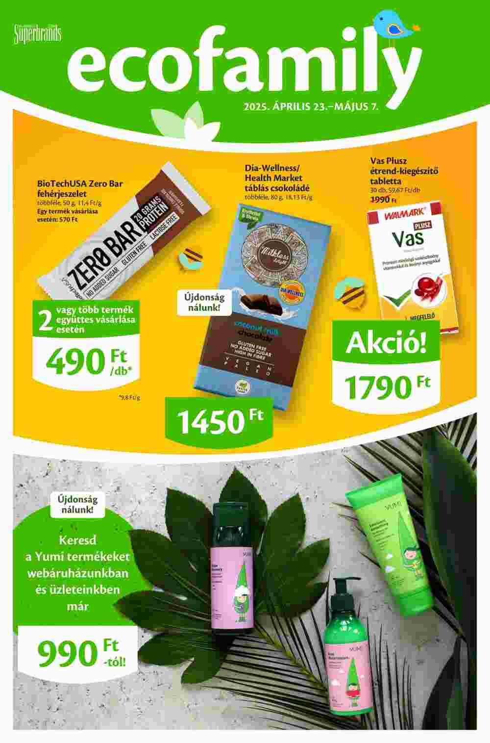 EcoFamily akciós újság 2025.04.23-tól - 1. oldal.