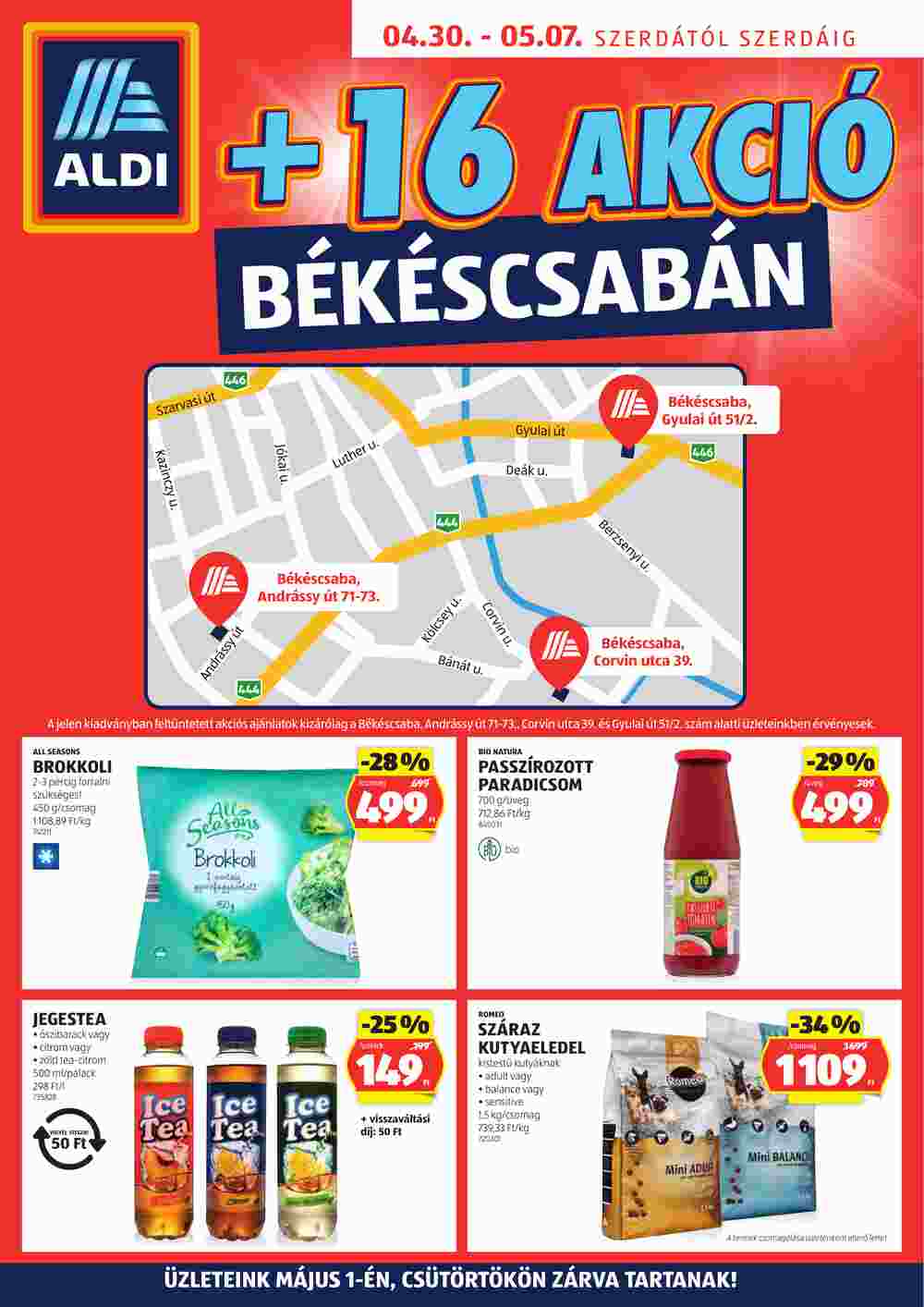 Aldi akciós újság 2025.04.30-tól - 1. oldal.