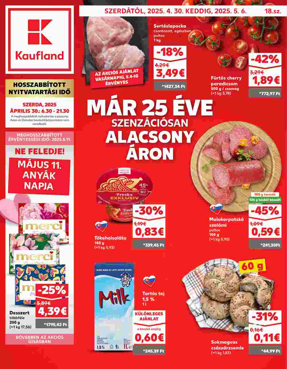 Kaufland akciós újság 2025.04.30-tól - 1. oldal.