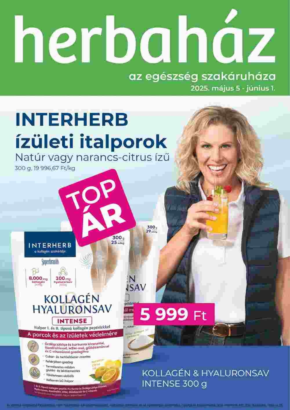 Herbaház akciós újság 2025.05.05-től - 1. oldal.