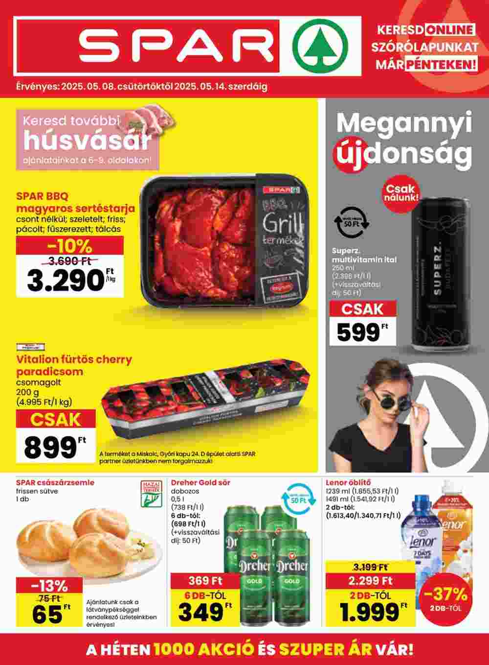Spar akciós újság 2025.05.08-tól - 1. oldal.