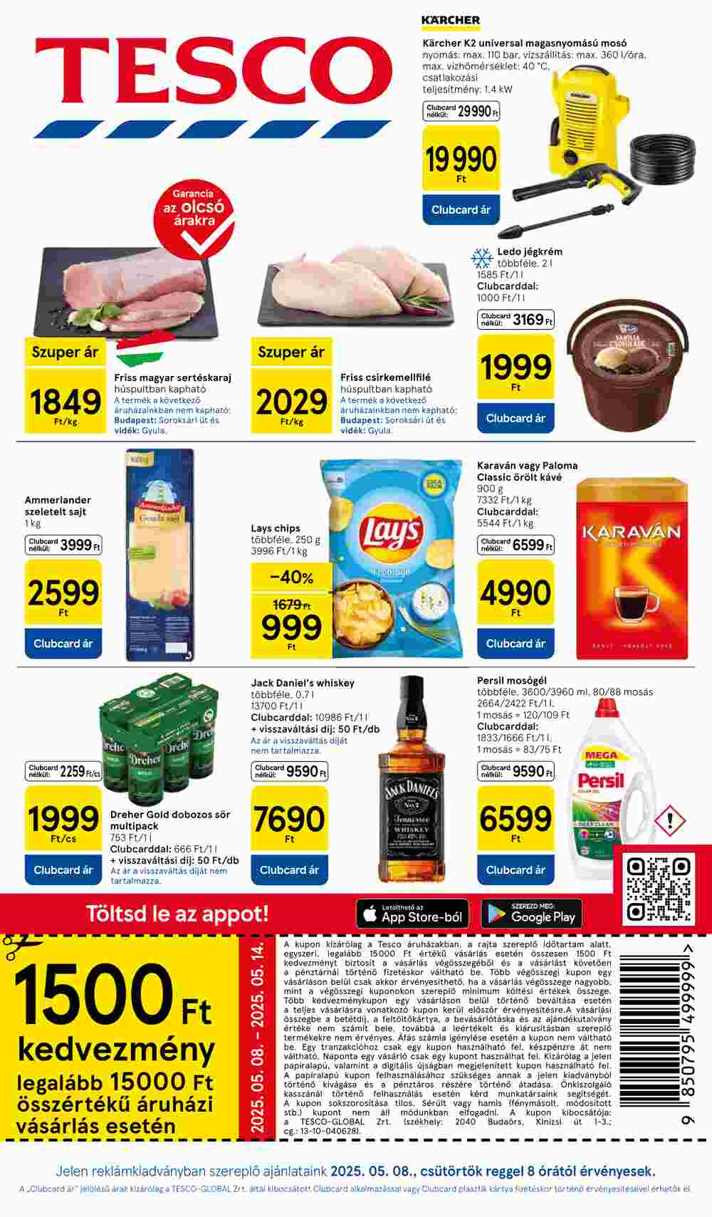 Tesco akciós újság 2025.05.08-tól - 1. oldal.