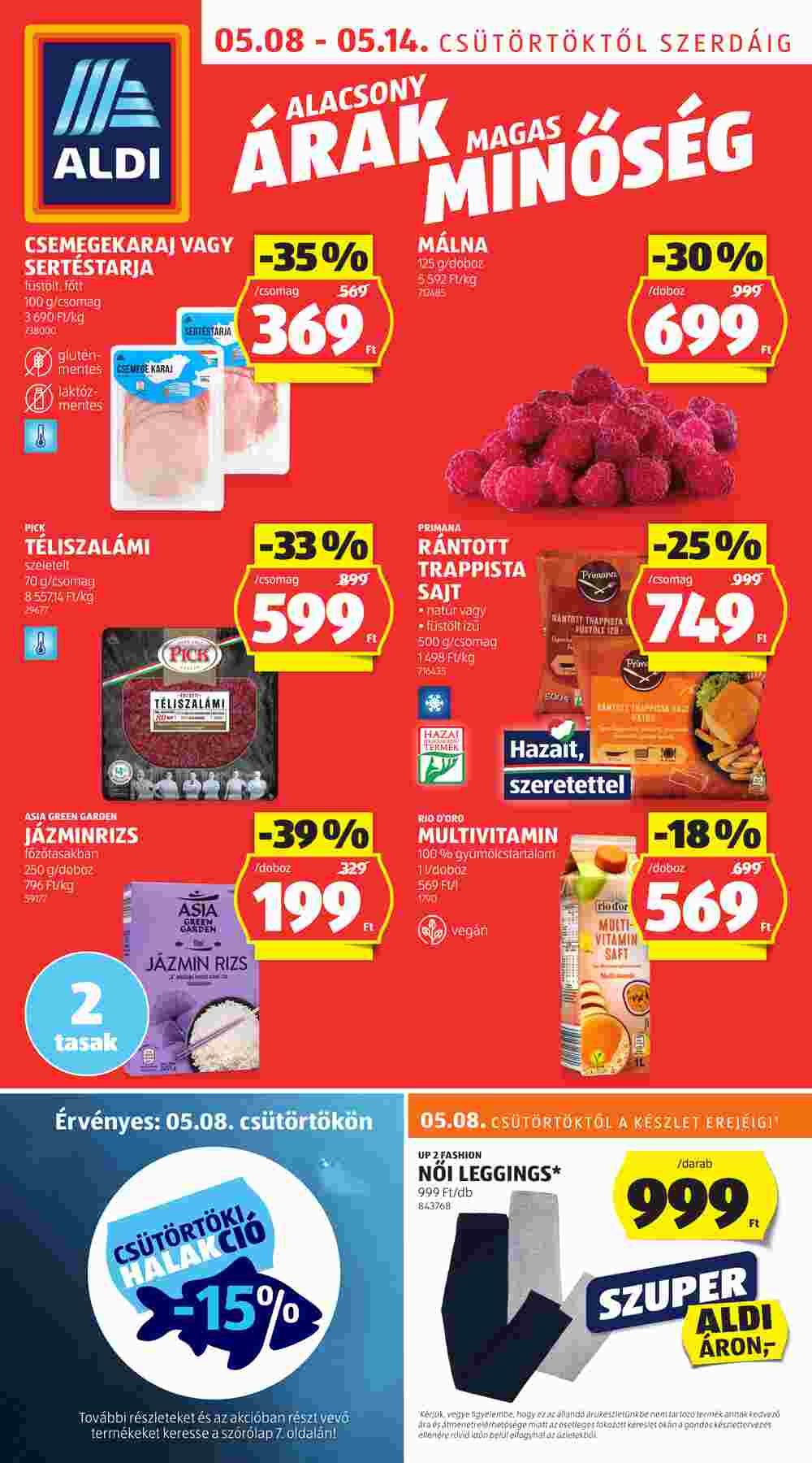 Aldi akciós újság 2025.05.08-tól - 1. oldal.