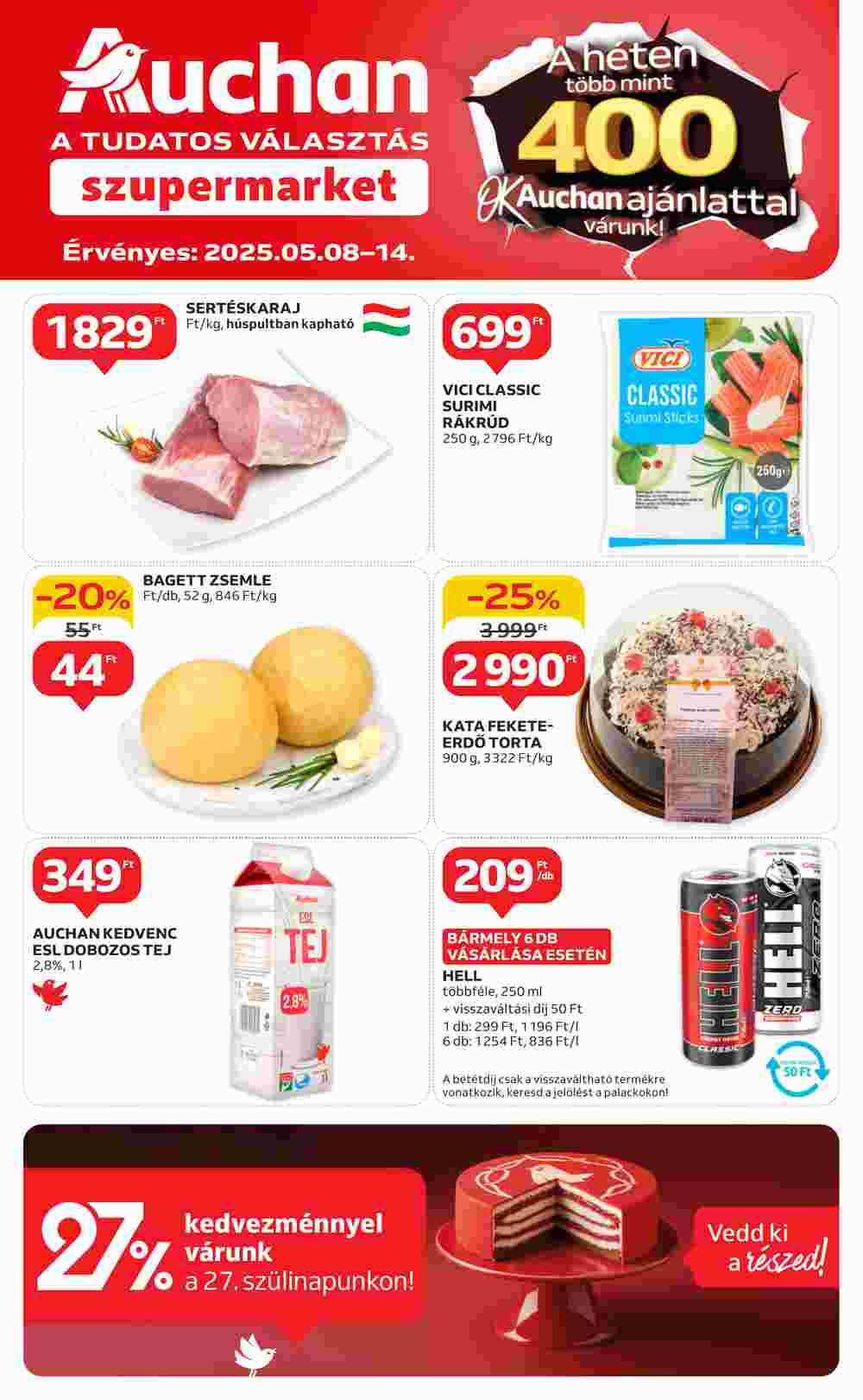 Auchan akciós újság 2025.05.08-tól - 1. oldal.