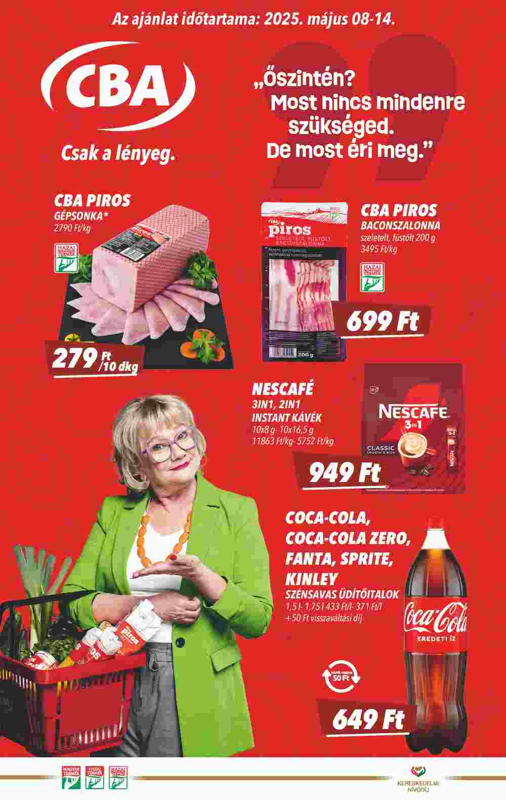 CBA akciós újság 2025.05.08-tól - 1. oldal.