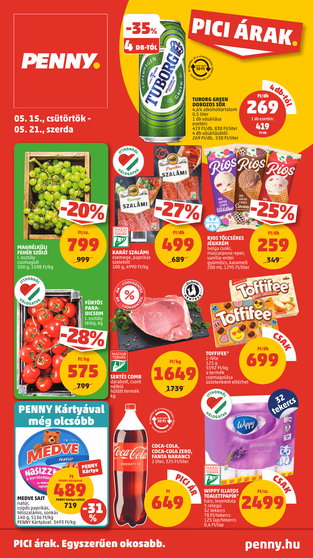 Penny Market akciós újság 2025.05.15-től - 1. oldal.