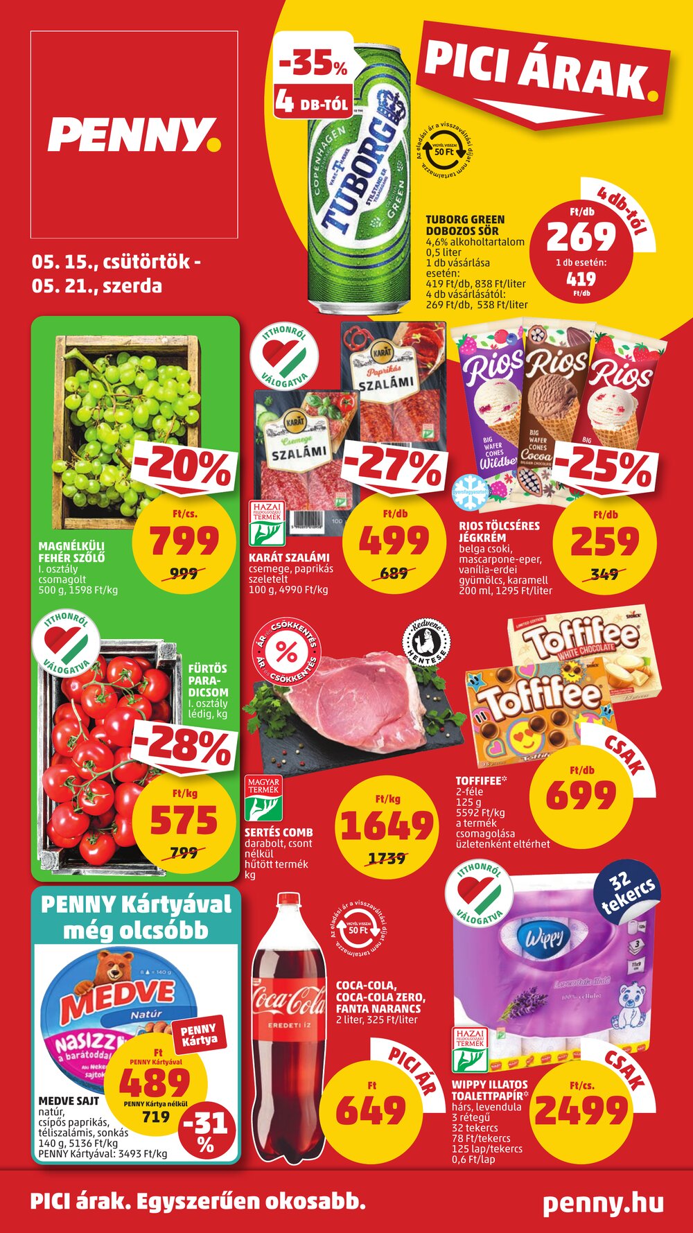 Penny Market akciós újság 2025.05.15-től - 1. oldal.