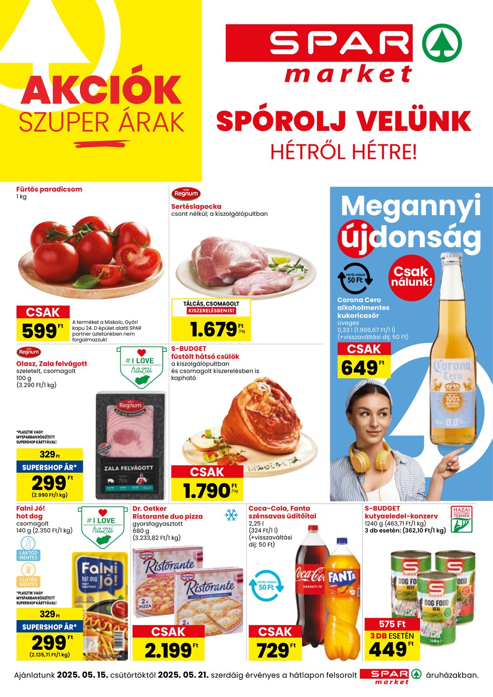 Spar Market akciós újság 2025.05.15-től - 1. oldal.