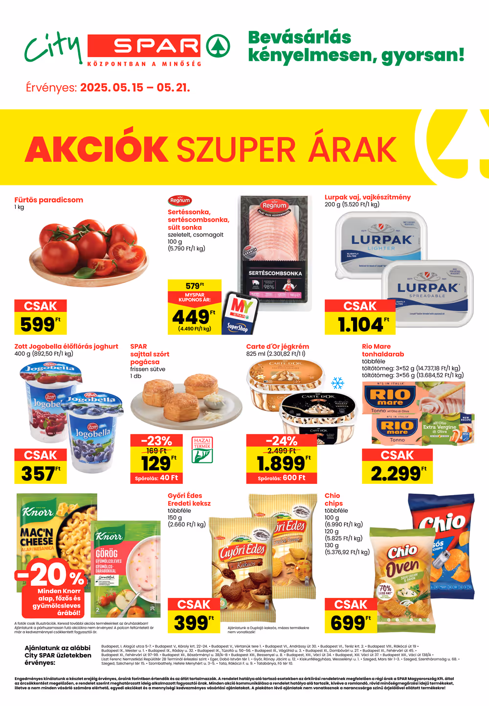 Spar akciós újság 2025.05.15-től - 1. oldal.