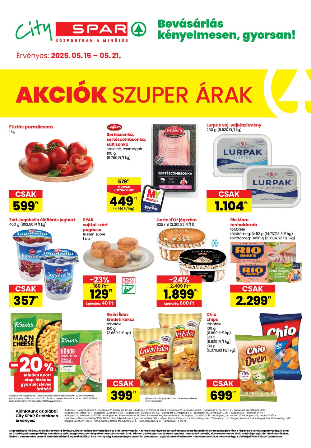 Spar akciós újság 2025.05.15-től - 1. oldal.