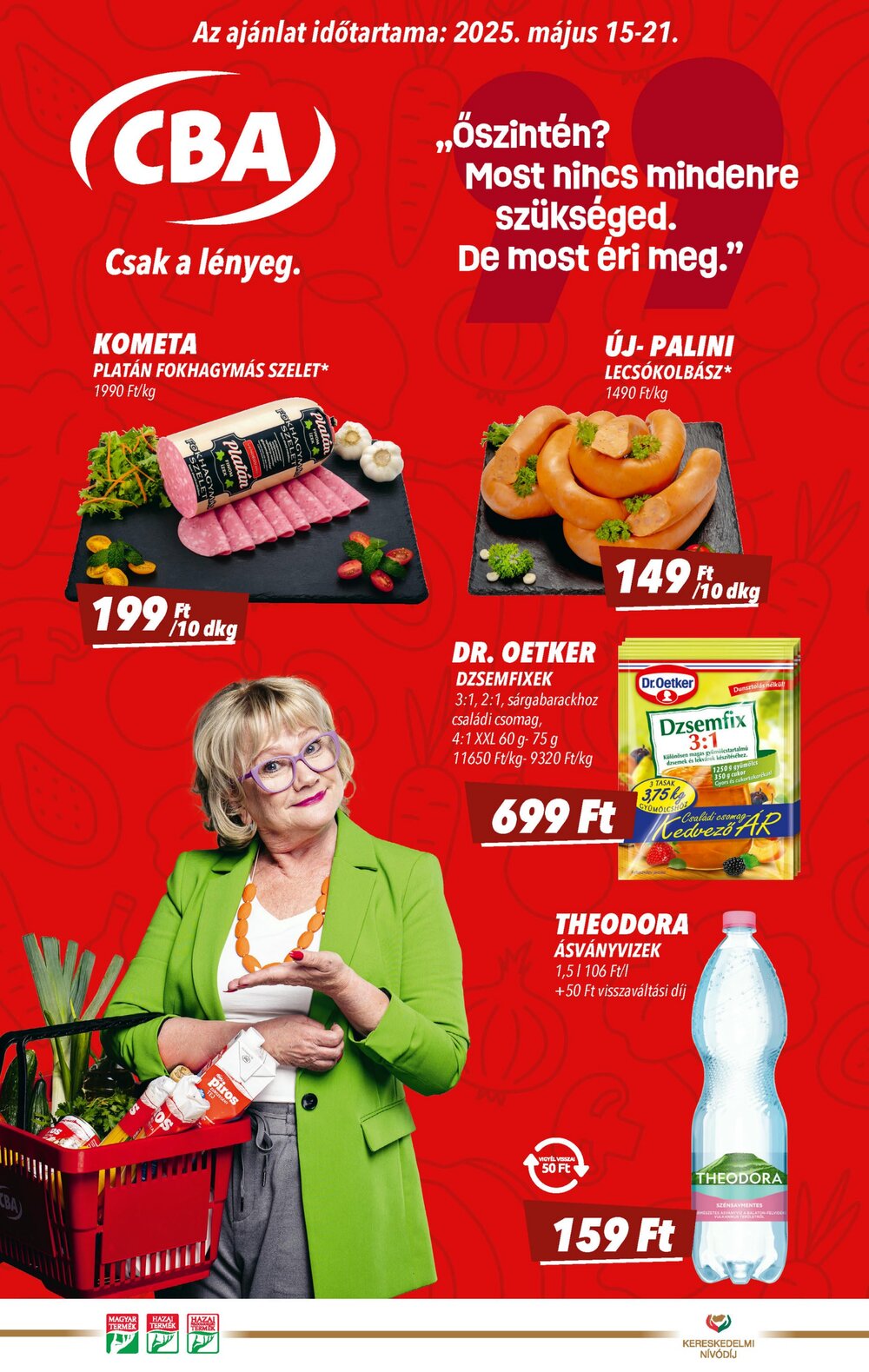 CBA akciós újság 2025.05.15-től - 1. oldal.
