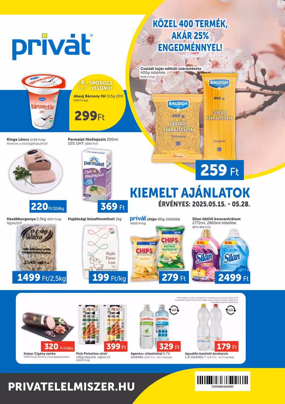 Privát akciós újság 2025.05.15-től - 1. oldal.