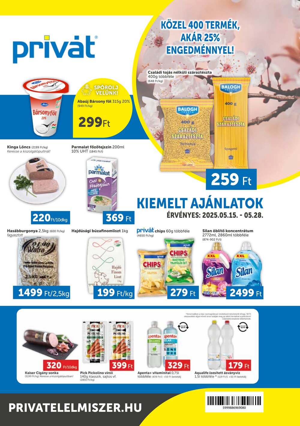 Privát akciós újság 2025.05.15-től - 1. oldal.